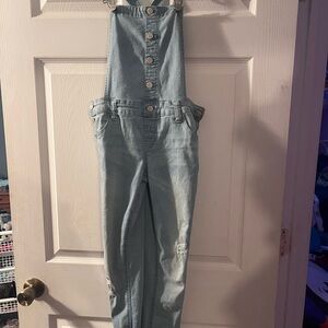 Justice Light Blue Denim Overalls Girls